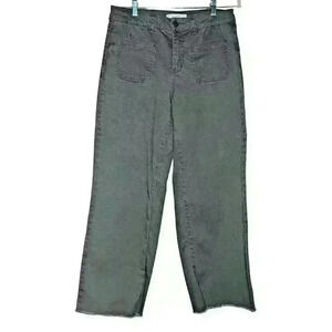 Royalty For Me Sz 10 High Rise Wide Leg Denim Rough Hem Stretch Comfort